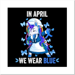 Child Abuse Prevention Awareness Month Blue Ribbon gift idea Posters and Art